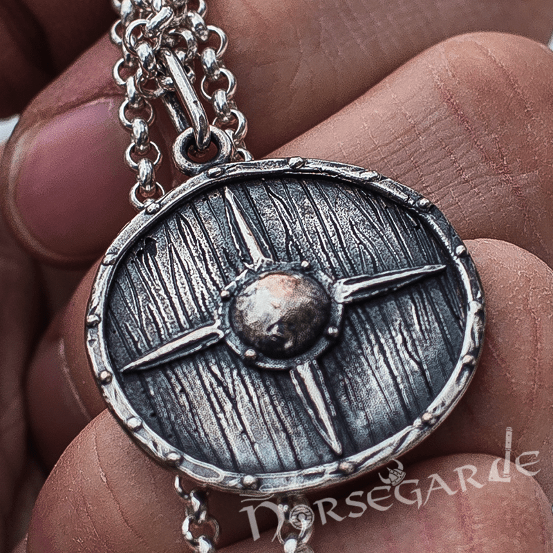 Handcrafted Star Reinforced Shield Pendant - Sterling Silver - Norsegarde