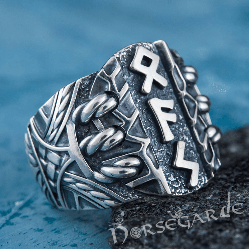 Handcrafted Stoic Runes Ring - Sterling Silver - Norsegarde