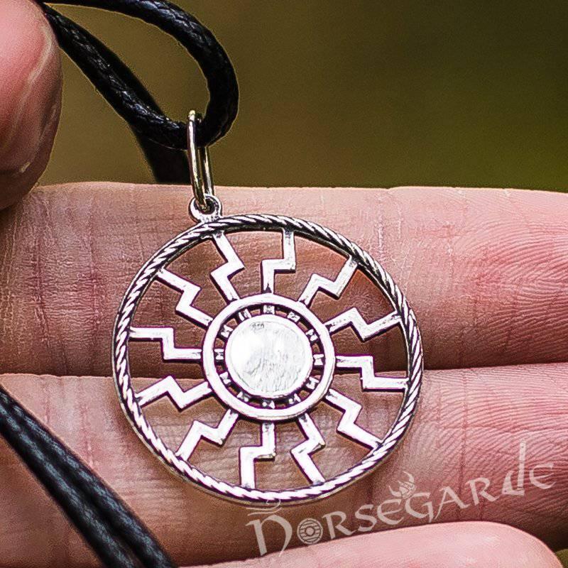 Handcrafted Sunwheel Pendant - Sterling Silver - Norsegarde