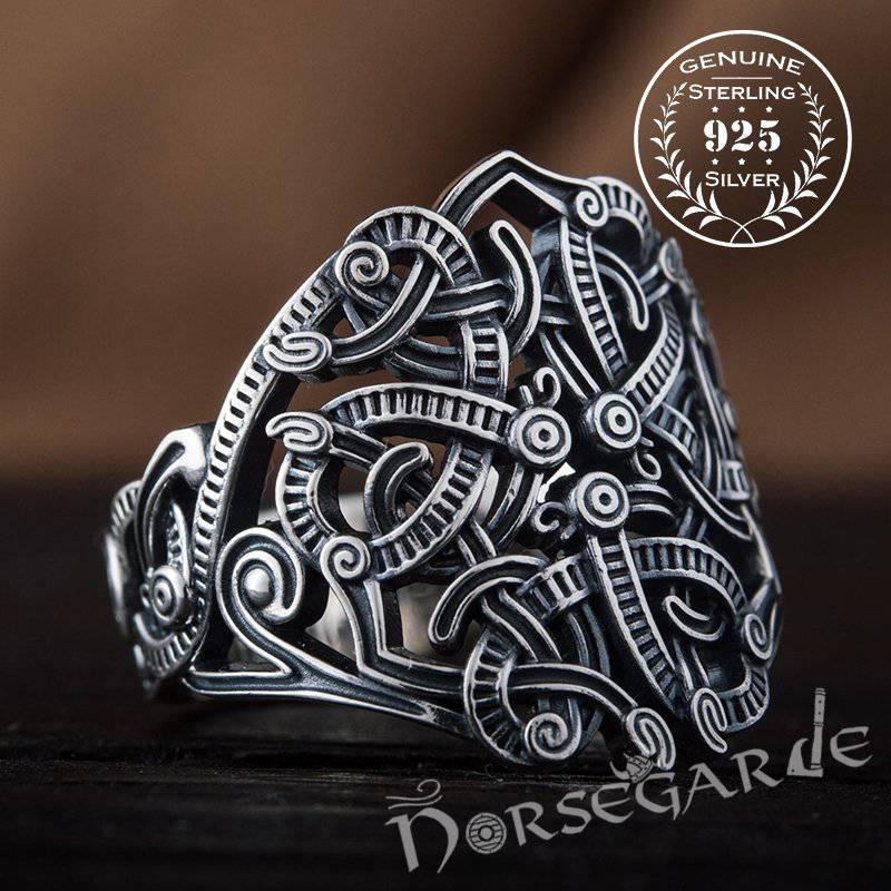 Handcrafted Urnes Art Ring - Sterling Silver - Norsegarde