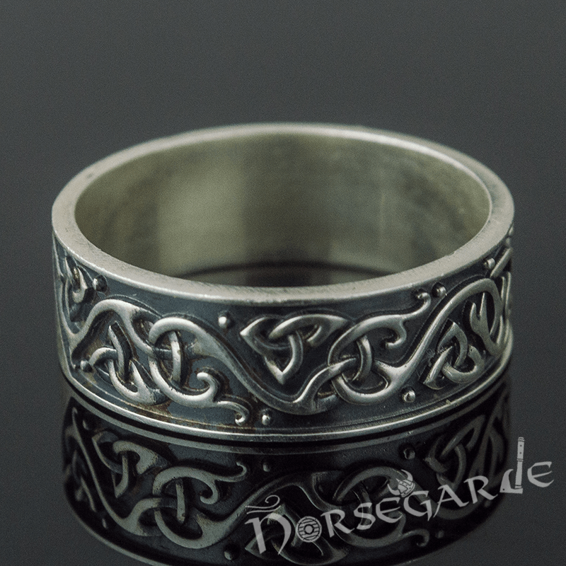 Handcrafted Urnes Inspired Decoration Band - Sterling Silver - Norsegarde