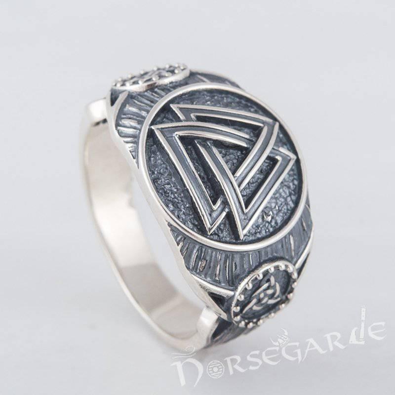 Handcrafted Valknut Druid Signet Ring - Sterling Silver - Norsegarde