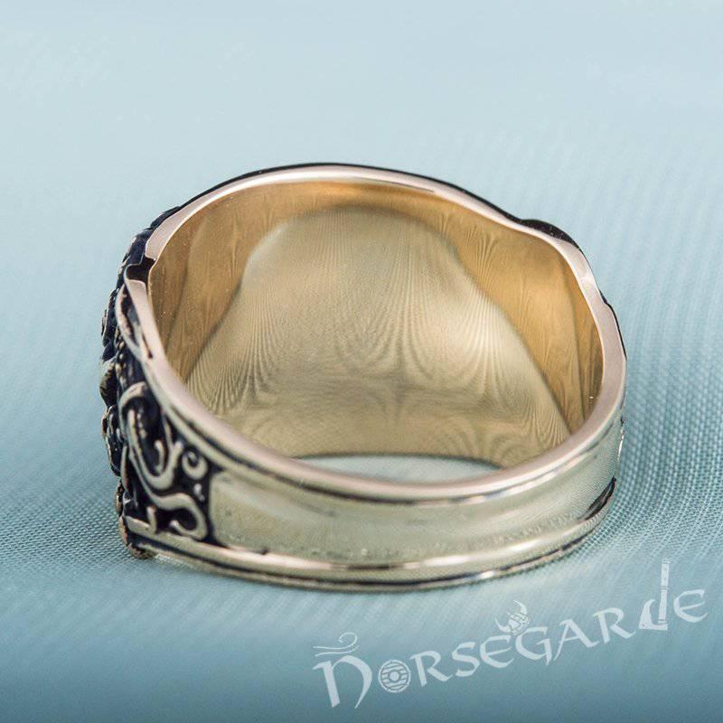 Handcrafted Vegvisir Mammen Style Ring - Bronze - Norsegarde