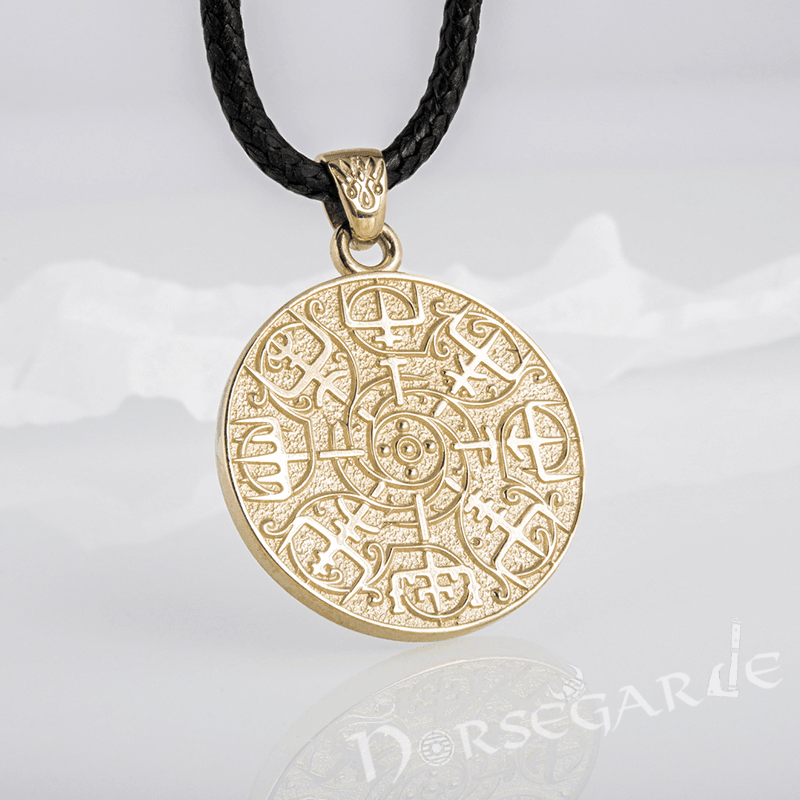 Handcrafted Vegvisir Rune Amulet - Gold - Norsegarde
