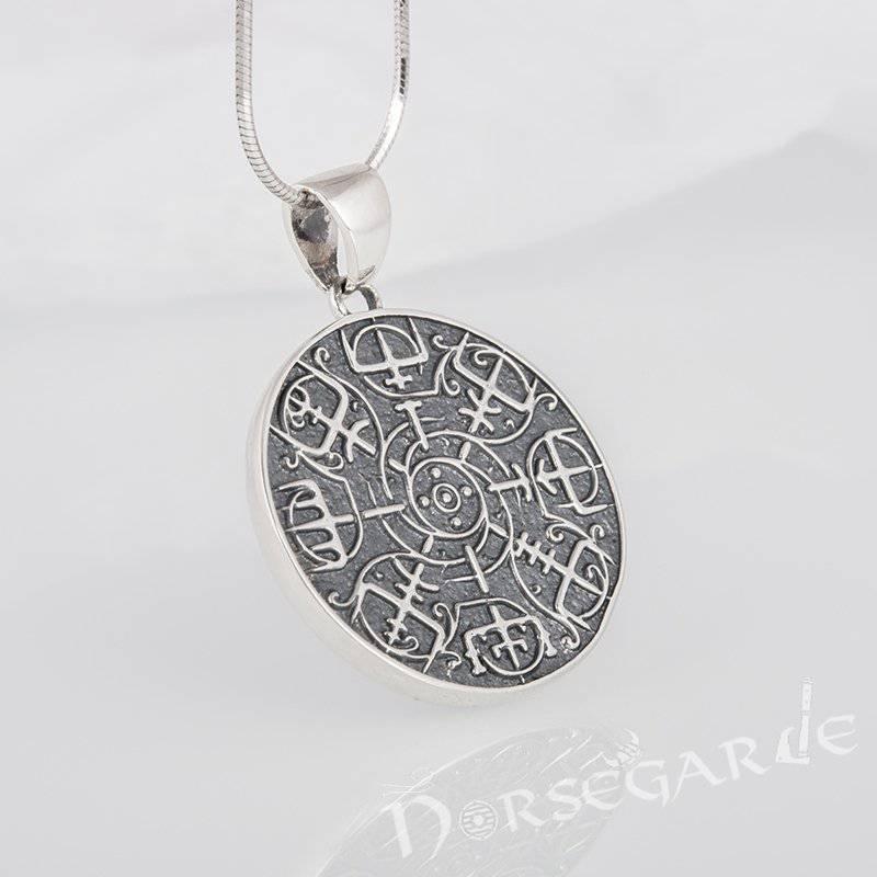 Handcrafted Vegvisir Rune Amulet - Sterling Silver - Norsegarde
