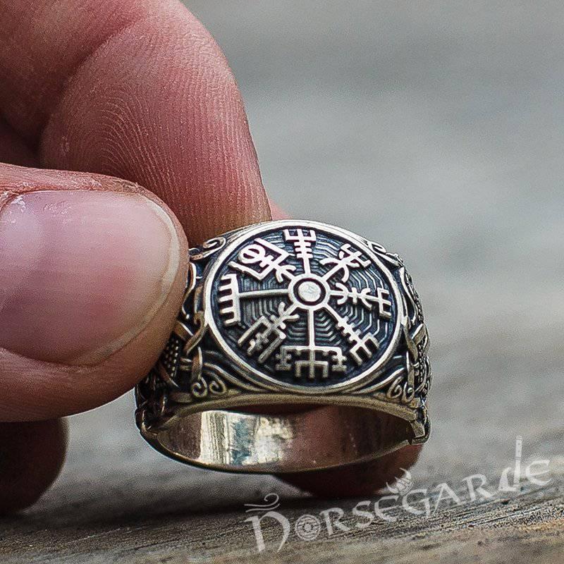 Mens Jewelry Viking Rune Ring Stainless Steel Norse Amulet