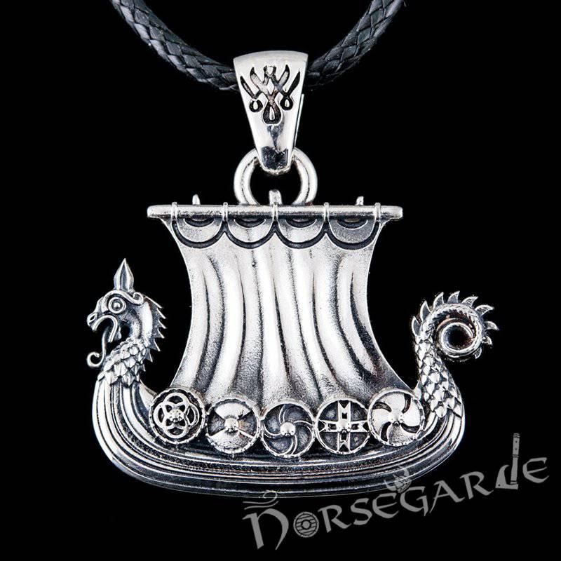 Handcrafted Viking Drakkar Pendant - Sterling Silver - Norsegarde