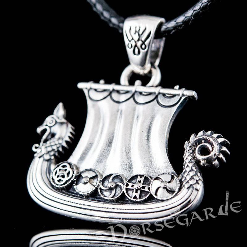 Handcrafted Viking Drakkar Pendant - Sterling Silver - Norsegarde