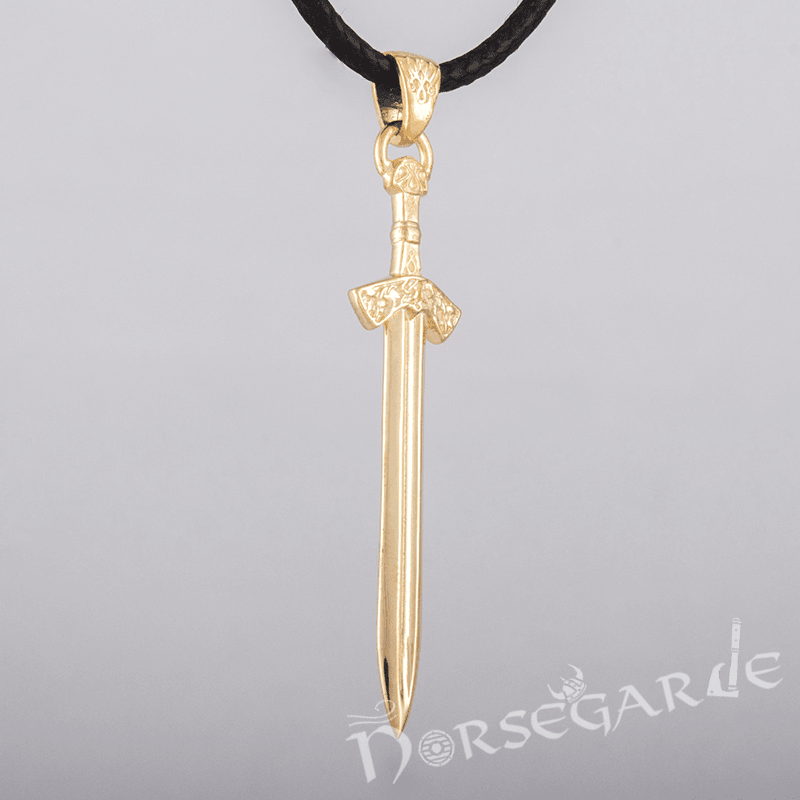 Handcrafted Viking Sword Pendant - Gold - Norsegarde