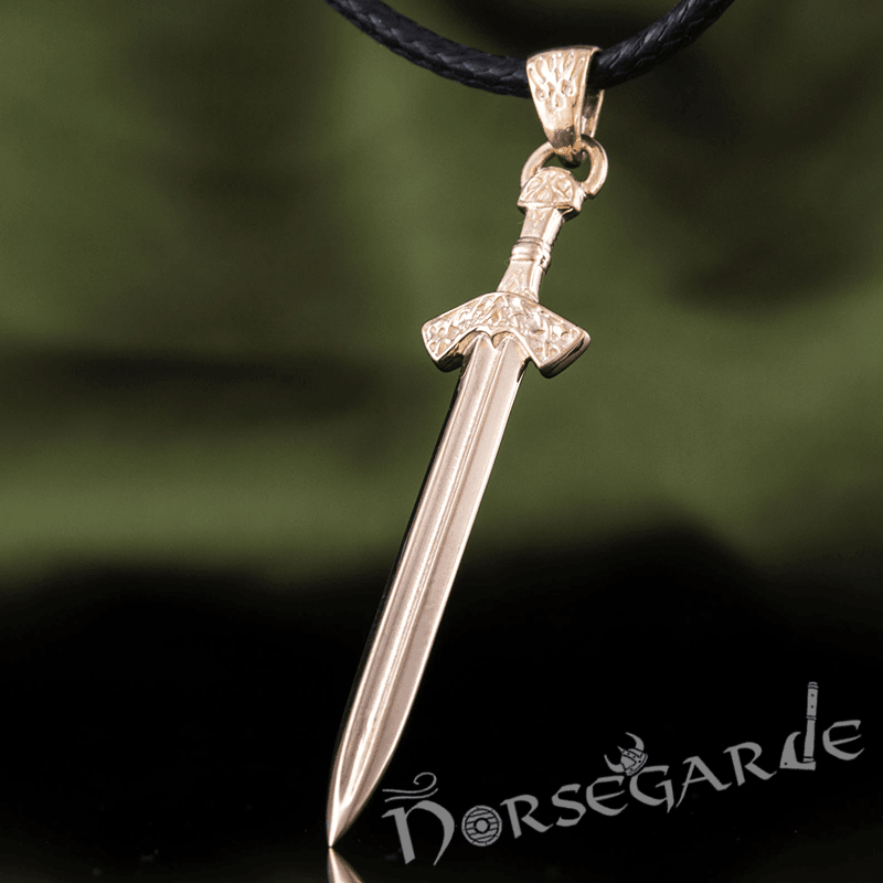 Handcrafted Viking Sword Pendant - Gold - Norsegarde