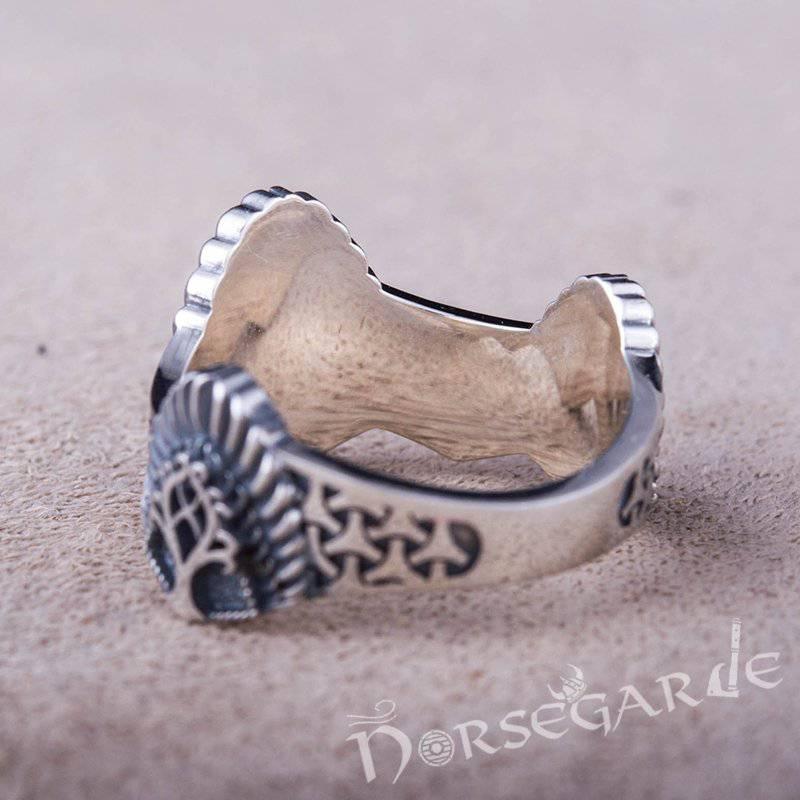 Handcrafted Yggdrasil Crown Band - Sterling Silver - Norsegarde