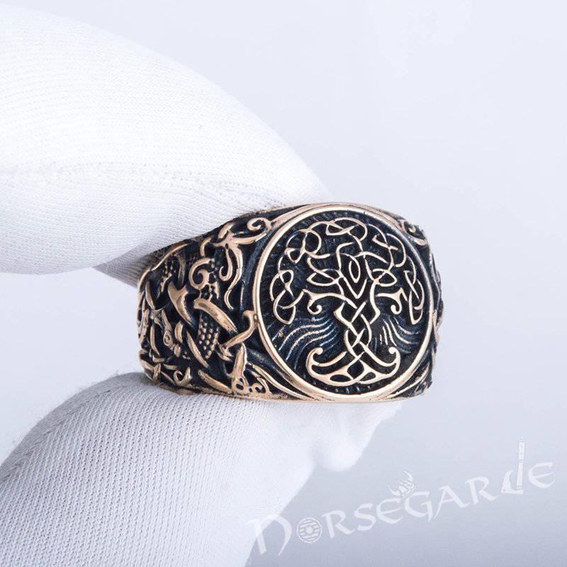 Handcrafted Yggdrasil Mammen Style Ring - Bronze - Norsegarde