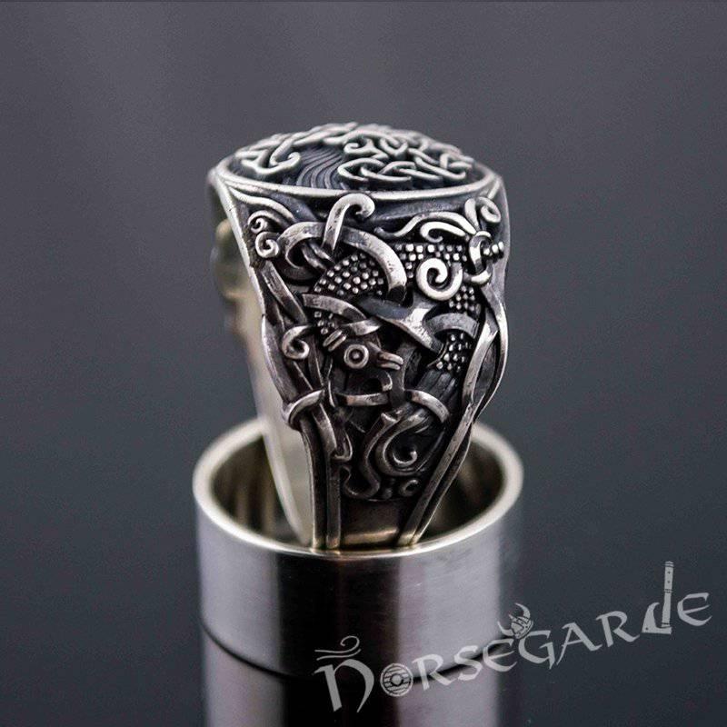 Handcrafted Yggdrasil Mammen Style Ring - Sterling Silver - Norsegarde