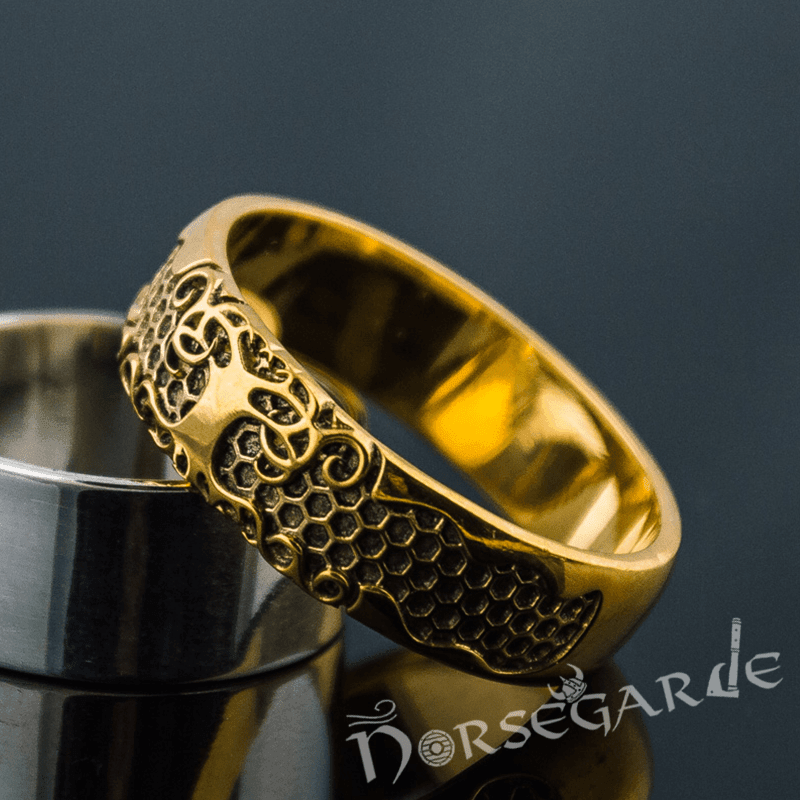 Handcrafted Yggdrasil Patterned Band - Gold - Norsegarde