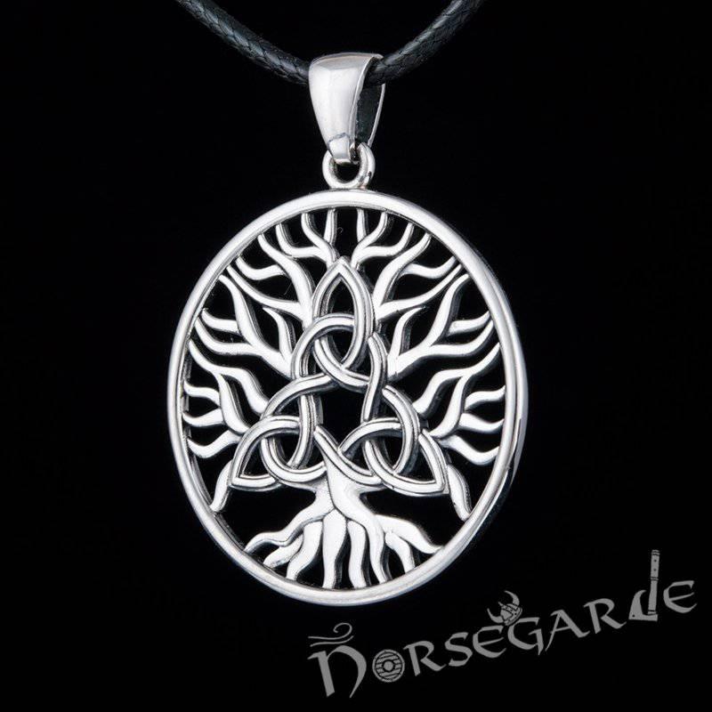 Handcrafted Yggdrasil Triquetra Pendant - Sterling Silver - Norsegarde