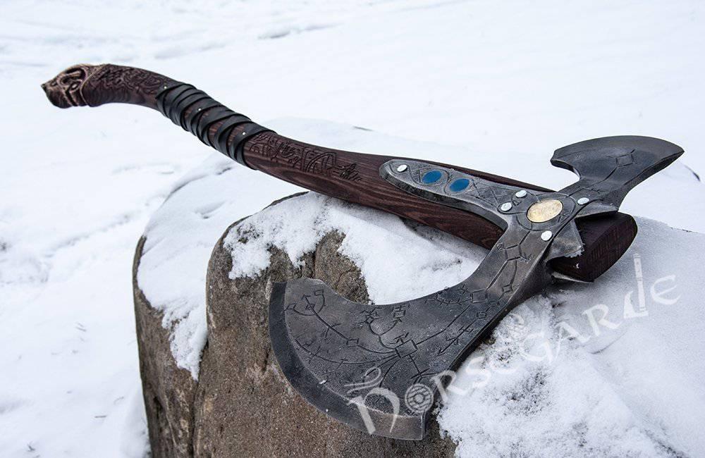 Handforged Leviathan Decorated Replica Axe - Black - Norsegarde