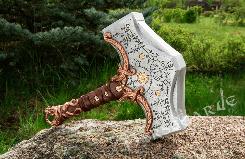 Handforged Ragnarok Mjolnir Replica - Bronze Trim - Norsegarde