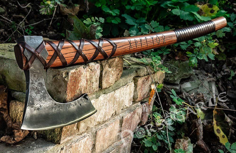 Viking Axe: Hand Forged Hatchet with Leather Wrap