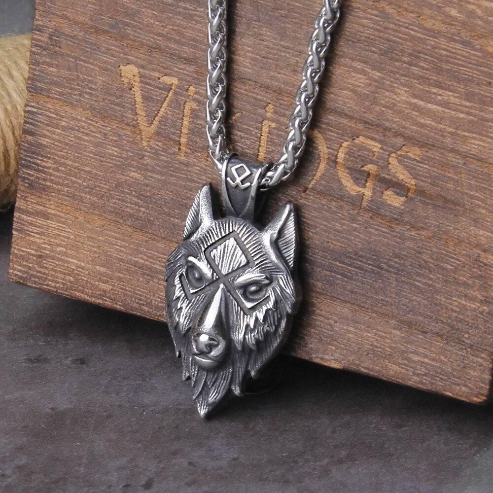 Odal Wolf Rune Pendant - Stainless Steel - Norsegarde