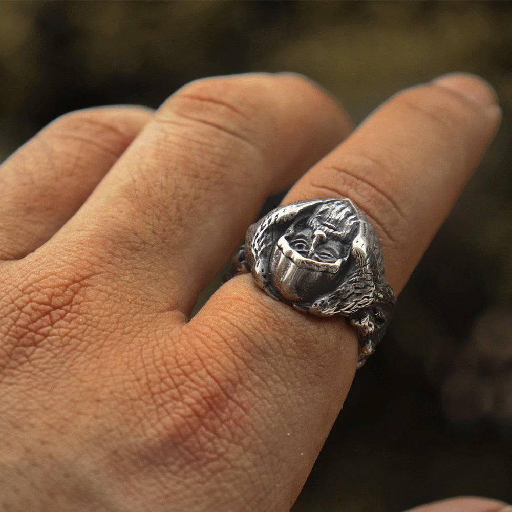 Odin and Ravens Ring - Stainless Steel - Norsegarde