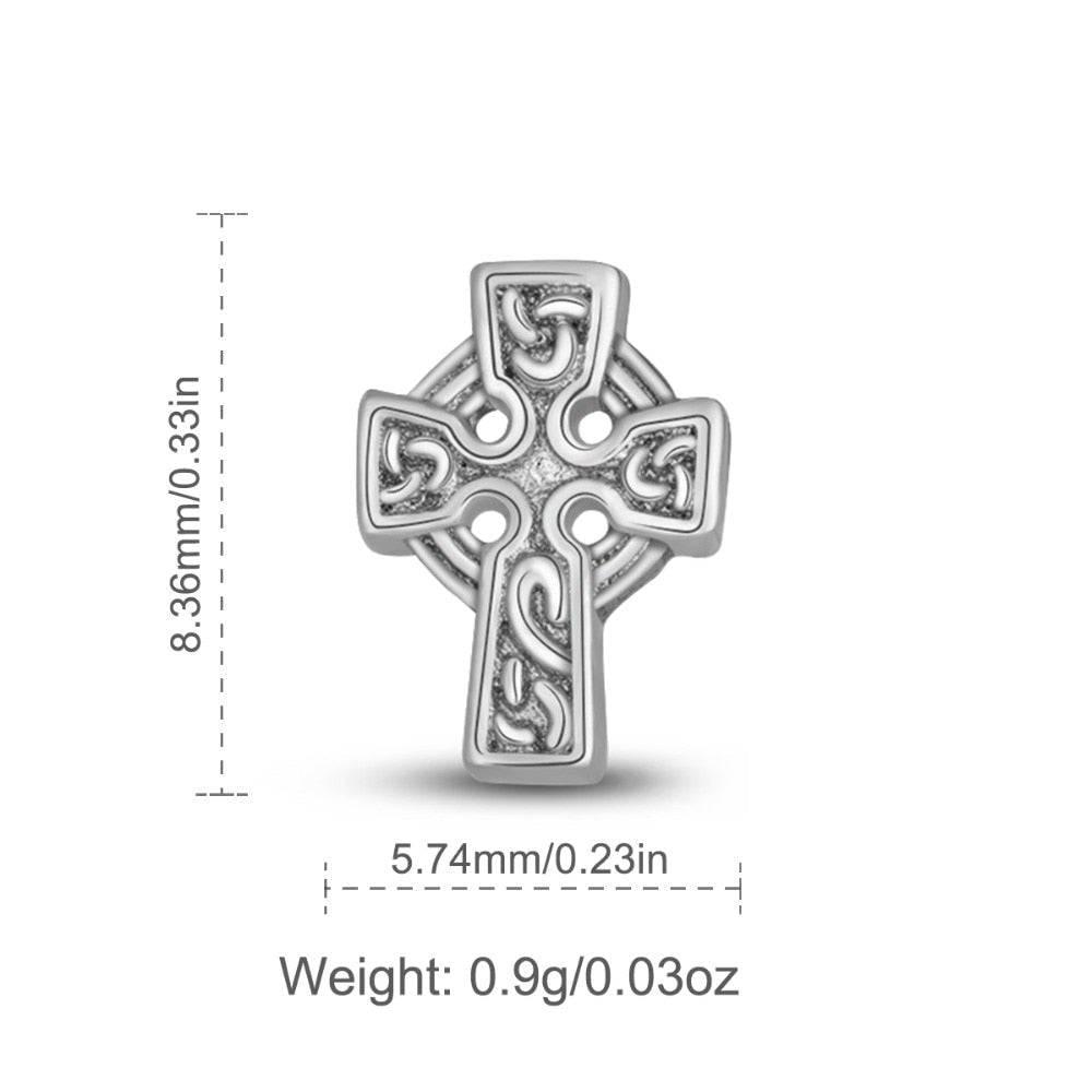 Ornamental Celtic Cross Stud Earrings - Sterling Silver - Norsegarde
