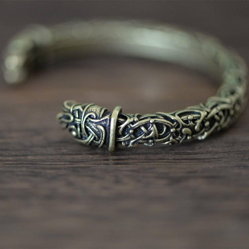 Dragon Torc Bracelet Silver Viking Celtic Mens – Fenris