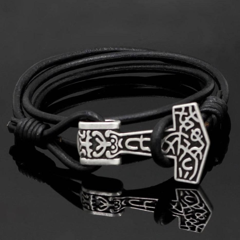 Ornamental Mjölnir Wrap Bracelet - Norsegarde