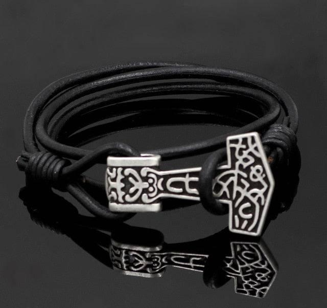 Ornamental Mjölnir Wrap Bracelet - Norsegarde