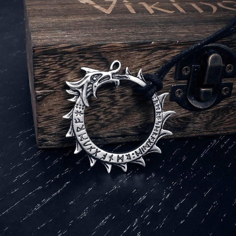 Runic World Serpent Pendant - Sterling Silver - Norsegarde