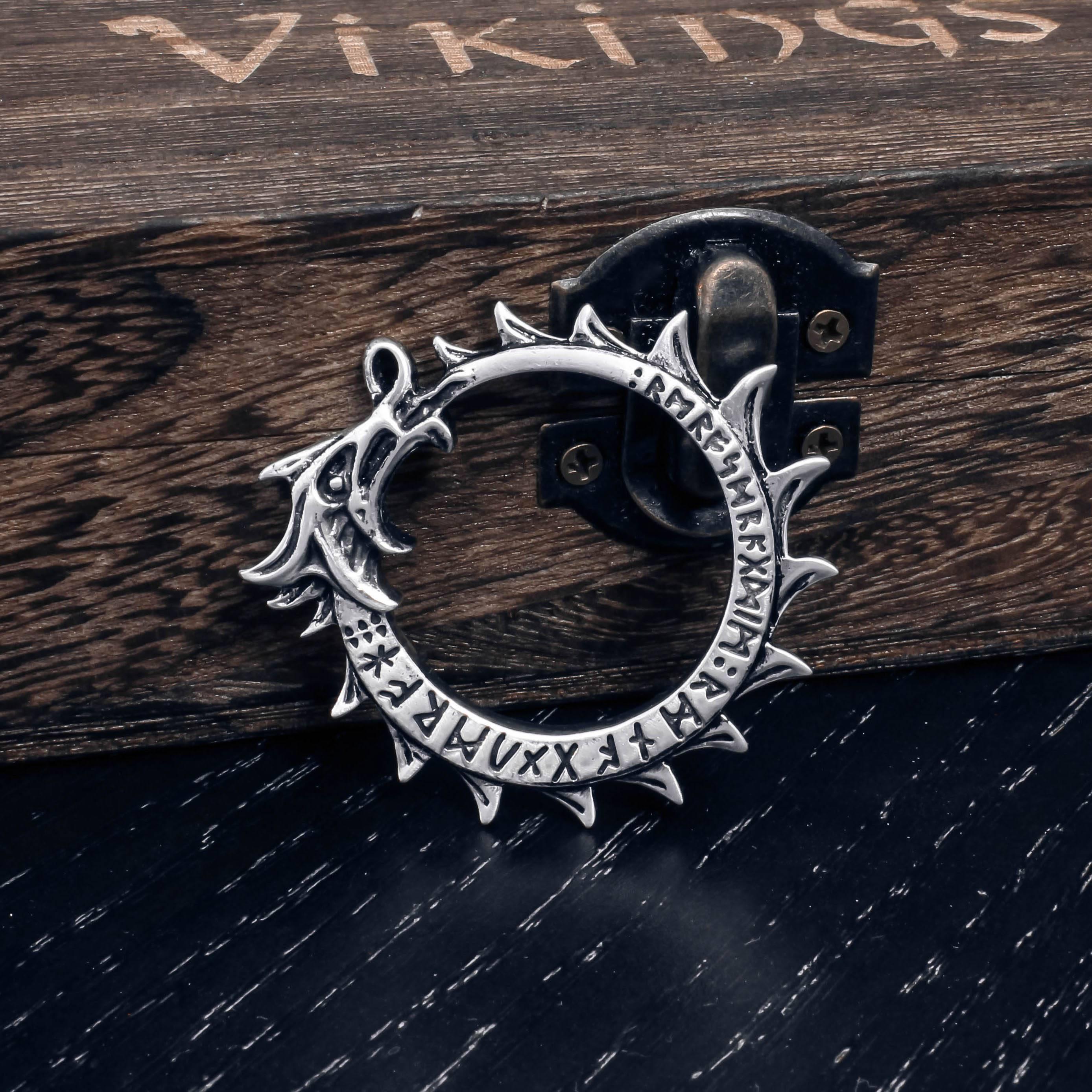 Runic World Serpent Pendant - Sterling Silver - Norsegarde