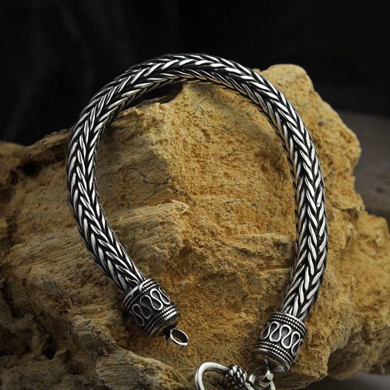 Scaled Ornamental Chain Bracelet - Sterling Silver - Norsegarde