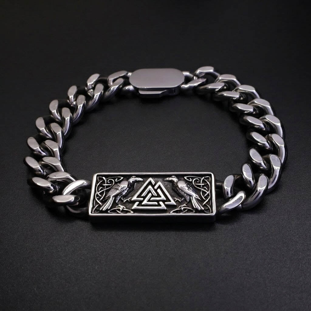 Ravens of Valhalla Heavy Chain Bracelet - Stainless Steel