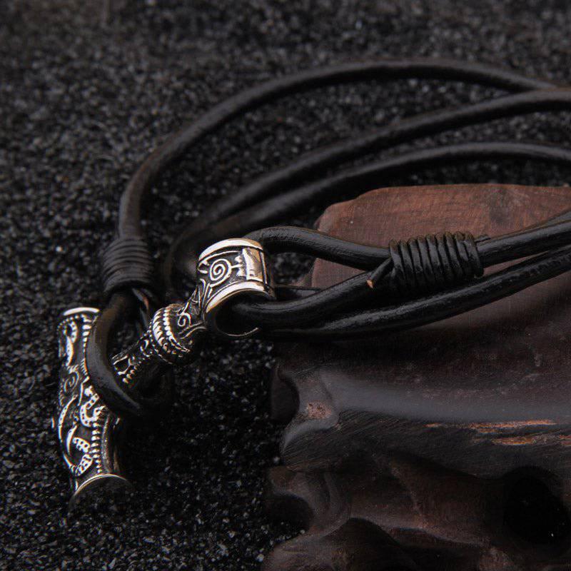 Twisted Gotland Shape Viking Bracelet / Oath Ring with Odin's Wolves Freki  and Geri, Handmade in Brass