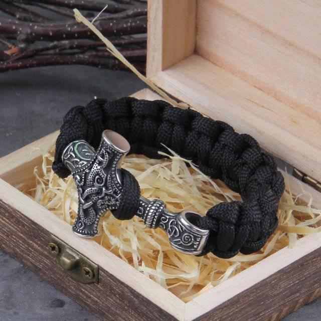 Large Mjolnir Wristband | Thor's Hammer and Leather Bracelet – Sons of  Vikings