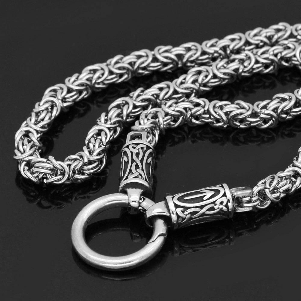 Tyr's Runed King's Chain with Mjölnir Stainless Steel