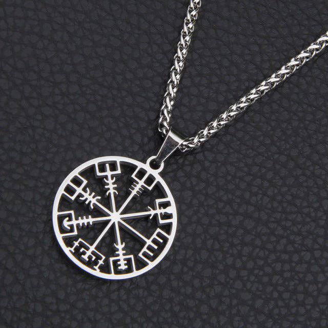 Vegvisir Compass Simple Pendant - Norse Viking Amulet & Necklace ...