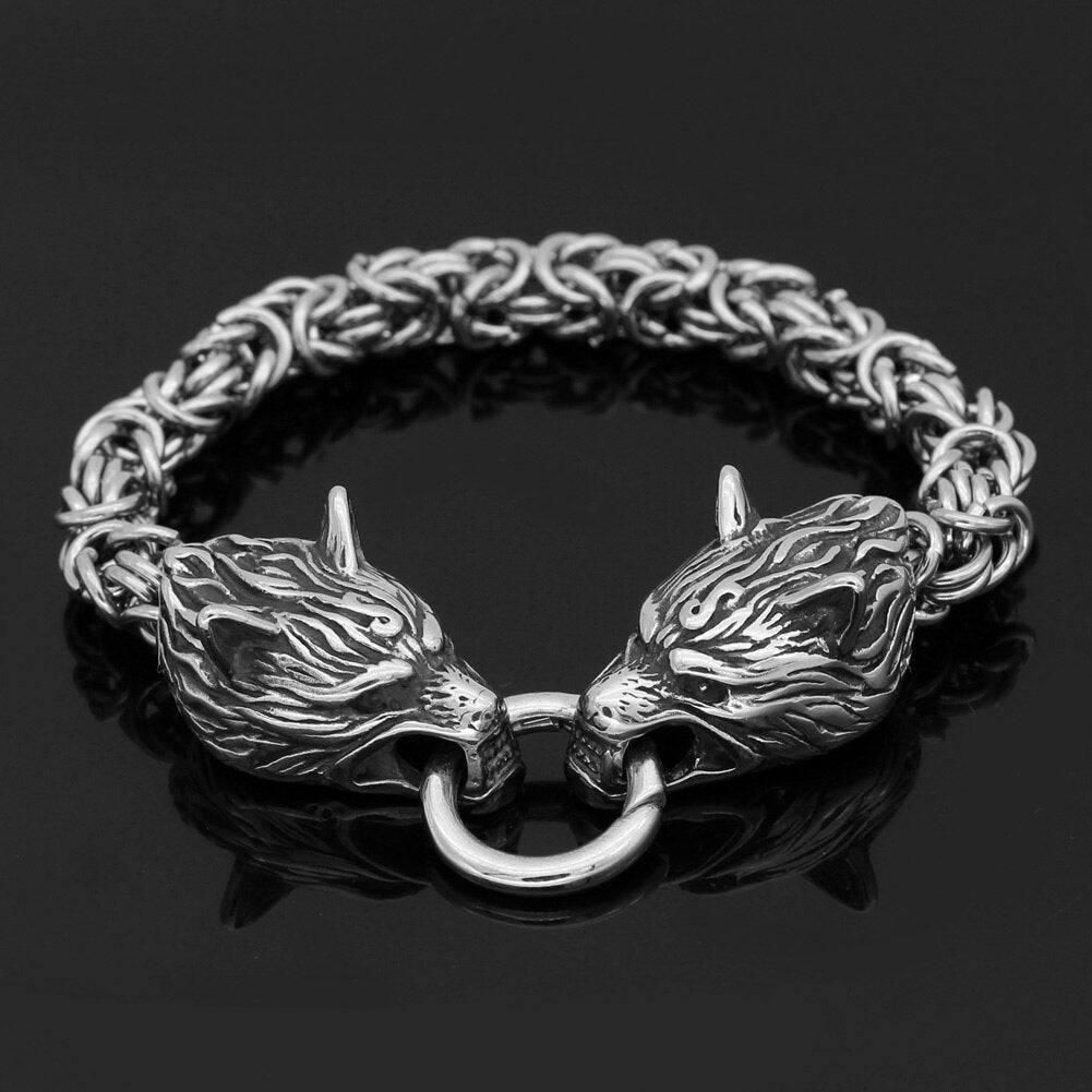 Wolf's Bite Meshed Chain Bracelet - Stainless Steel - Norsegarde