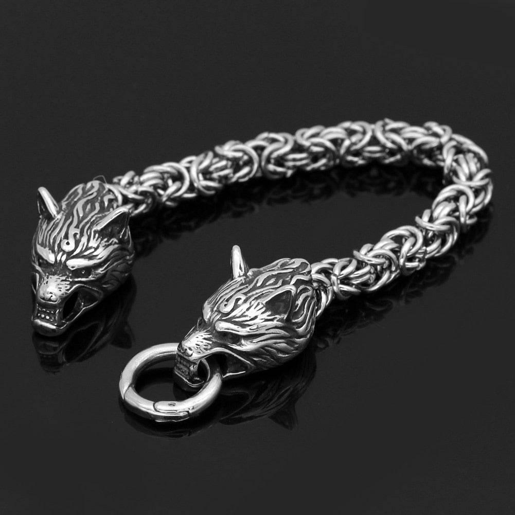 Wolf's Bite Meshed Chain Bracelet - Stainless Steel - Norsegarde