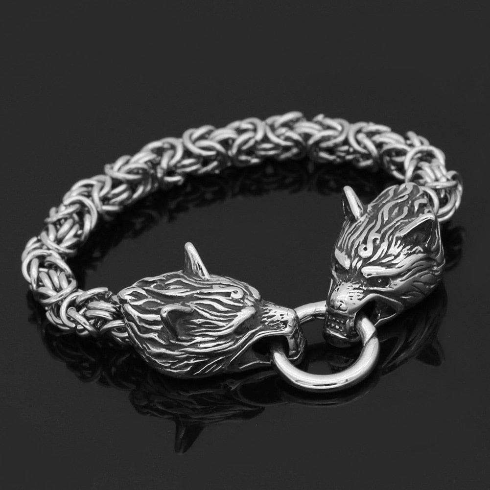 Viking Wolf Bracelet, Fenrir Wolf Head Leather Wristband | Tne Norse Wind –  TheNorseWind